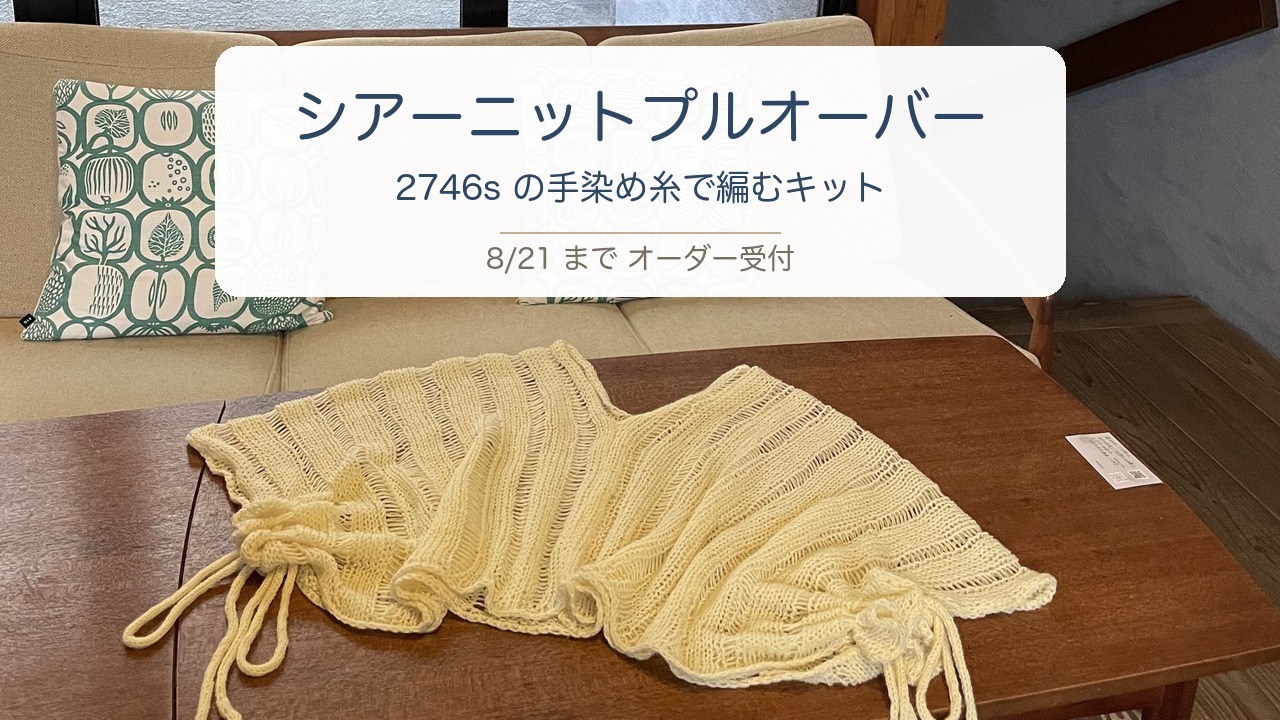 2746sの手染め糸で編んだシアーニットプルオーバー